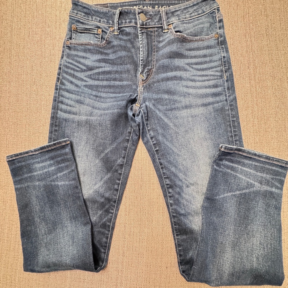 American Eagle Next Level Flex Slim Jeans Medium Wash Blue 31x32 1244